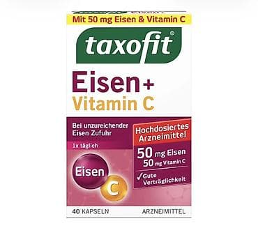 Məhsul: Taxofit Eisen + Vitamin C kapsulları Təsvir: - Tərkib: hər — 1