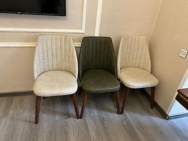 lazer stolu: Qonaq otağı üçün, İşlənmiş, Açılan, Dördbucaq masa, 6 stul — 3