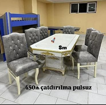 Для гостиной, Нераскладной, Прямоугольный стол, 6 стульев — 1