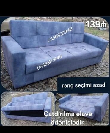 бескаркасный диван кровать: Di̇van-kravat, Açılan, Bazasız, Vеlur parça, Ödənişli çatdırılma — 6