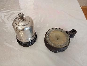 şam: Vintage şam qabağı və metal qapaq dəsti - Material: qalın şüşə şam — 1