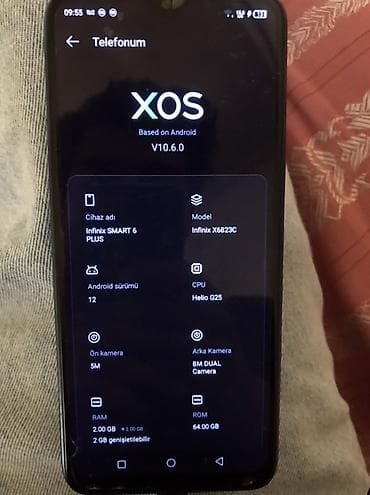 nokia 6 plus: Infinix Smart 6 Plus, 64 GB, rəng - Mavi, Sensor — 5