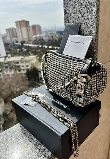 parca canta: Alexander Wang kristal bəzəkli çanta - Model: miniatür shoulder/çiyin — 6