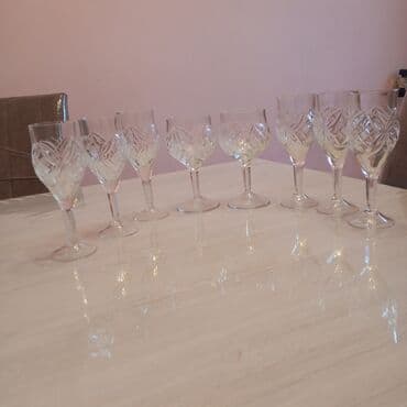 dest qab: Qədəhlər, Xrustal, 8 ədədli dəst, Rusiya — 13