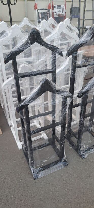 вешалка для брюк и рубашек напольная: Taxta paltar asqısı – “valet stand” - Material: tam taxta karkas — 6
