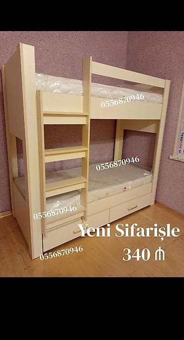 usag maneji: Oğlan və qız üçün, Yeni, Çarpayı, Matras ilə, Siyirməli, Laminat — 10