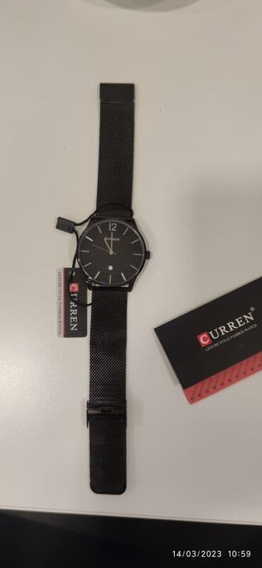 qara kemer: İşlənmiş, Qol saatı, Curren, rəng - Qara — 2