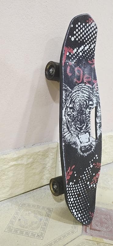 skateboard satisi: Skateboard (qrafik “Tiger” dizaynlı) - Gövdə: Qara rəngli lövhə — 4