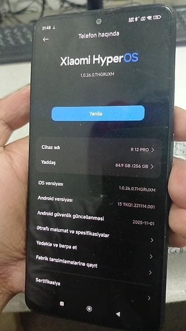 13 pro: Redmi Note 12 Pro, 256 GB, rəng - Qara, Barmaq izi — 2
