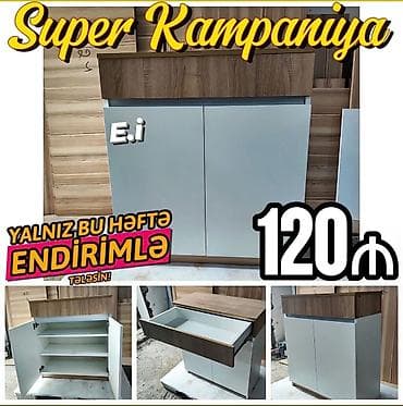 Mətbəx/idarəetmə üçün çoxfunksiyalı dolab - Üst hissədə geniş çekmece