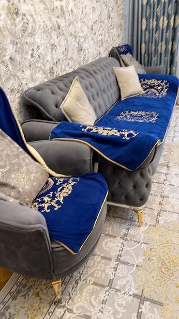 İşlənmiş, Divan, 2 kreslo, Bazasız, Açılan