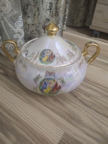 ağ balıq: Porselėn sos/qənd qabı – klassik dizayn - Material: parlaq, incə — 1