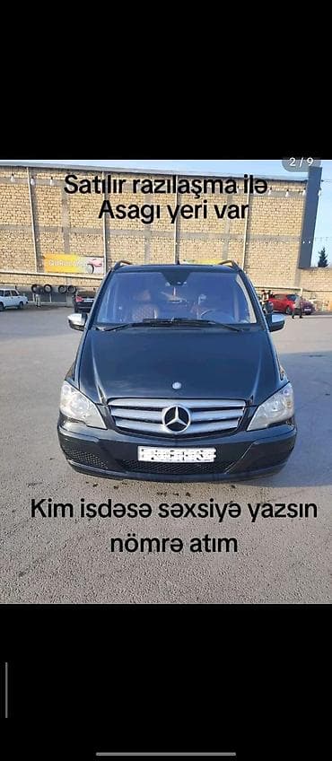 Mercedes-Benz Viano, qara rəng, uzun kuzovlu miniven. Xüsusiyyətlər — 1