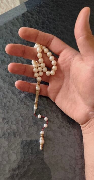 kehraba tesbeh: Məhsul: İnci daşlı təsbeh Təsvir: - Zərif, krem-ağ tonlarında inci — 3