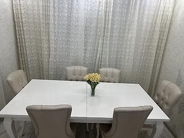 Qonaq otağı üçün, Dördbucaq masa, 6 stul — 2