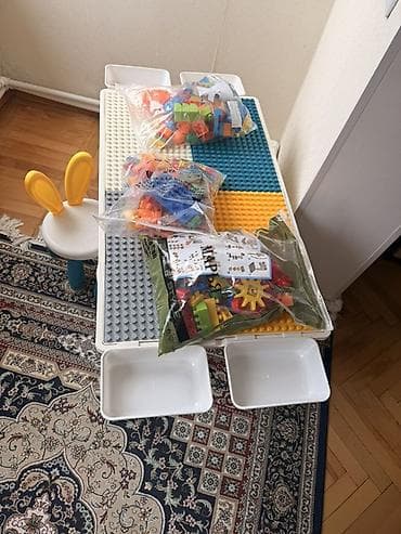 makiyaj stolu: Uşaqlar üçün çoxfunksiyalı konstruksiya masası və blok dəsti - — 2