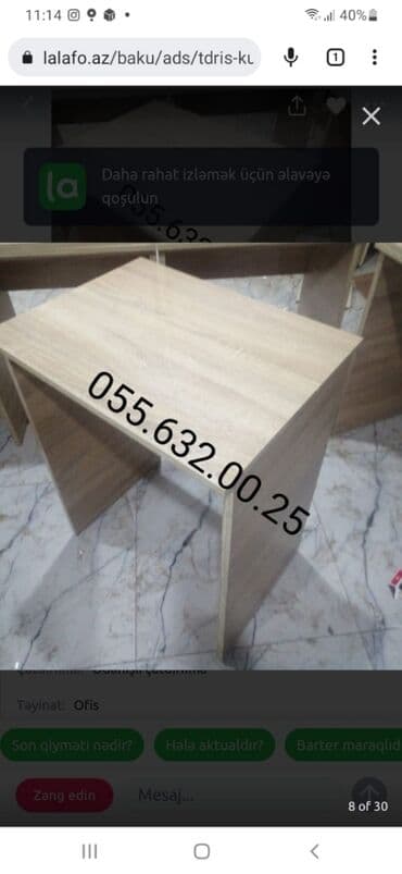 барные столы и стулья: Kurs üsün stol stul desti, Tədris kursları üçün stol stul desti — 23