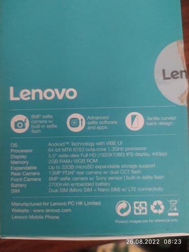 lenovo sensor: Lenovo S1 lite, rəng - Mavi, Sensor, İki sim kartlı — 4