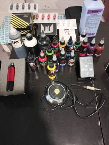 Tatu ustaları üçün tam peşəkar set Komplektin tərkibi: - Qələm tipli