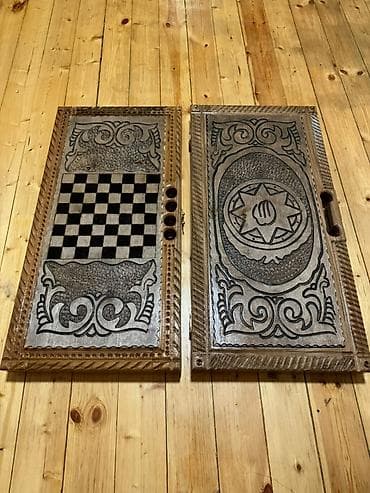 nerd zeri: Əl işı ağac nərd taxtaları - Material: keyfiyyətli bərk ağac (əl ilə — 7