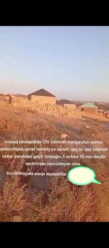 emlak az xezer rayonu bine qesebesi südcülük savxozu: 3 sot, Tikinti, Makler, Bələdiyyə — 3
