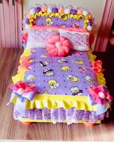 dolablı uşaq çarpayıları: Məhsul: Əl işı miniatür mebel dəsti – kuklalar üçün yataq və divanlar — 9