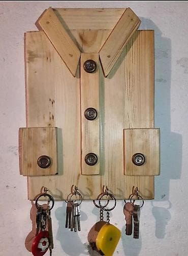 3d paneler: Açar asacağı – köynək formalı taxta dizayn - Material: təbii ağac — 2