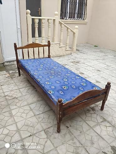 İşlənmiş, Təknəfərlik çarpayı, Matras ilə, Siyirməsiz