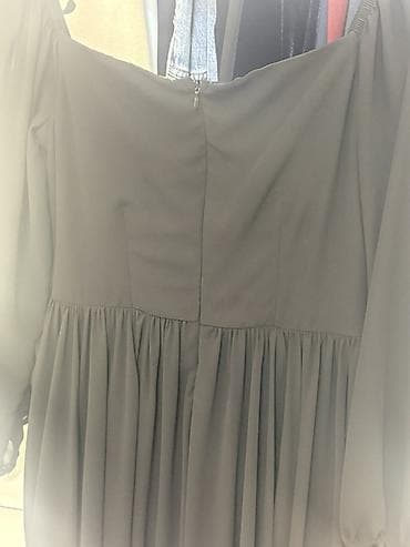 Qara şifon don - Model: off-shoulder (çiyindən açıq) siluet - Parça — 3