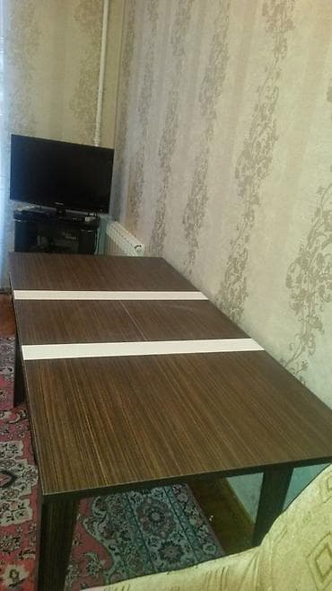 taxta gence: Qonaq otağı üçün, İşlənmiş, Açılan, Dördbucaq masa, 6 stul — 2