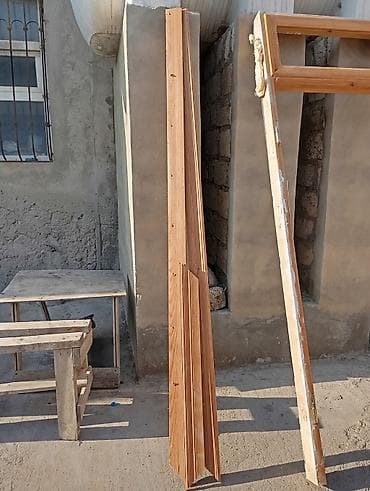 ritual samlar: Taxta giriş/qapı dəsti - Material: təbii ağac (şam tonunda), laklı — 4