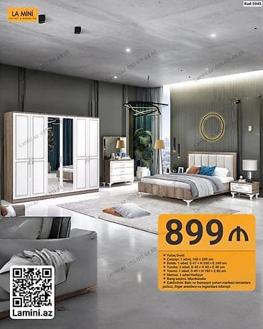 LA MINI – Yataq Dəsti Komplekt tərkibi: - Çarpayı: 1 ədəd, 160 × 200 — 1