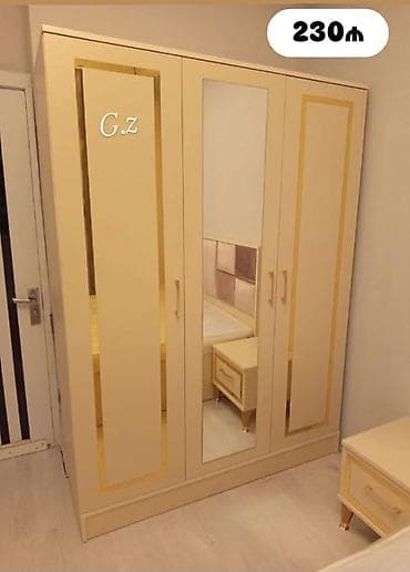 3 qapılı, Güzgülü, Bej, Digər material, Açılan, Düz dolab lalafo.az -da 3 qapılı, Güzgülü, Bej, Digər material, Açılan, Düz dolab