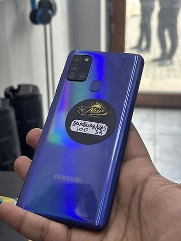 maşın üçün telefon: Samsung Galaxy A21S, 32 GB, rəng - Mavi, Barmaq izi — 2