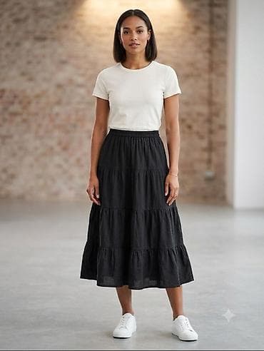 Plisse ətək 30 manattan M raz - Model: midilər uzunluqda, incə — 5