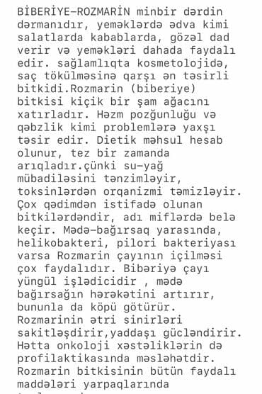 arıqlama cayi: Rozmari̇n (bi̇bəri̇yə)otu.200 q.15azn. Təzə dərilmiş halda satılır — 10