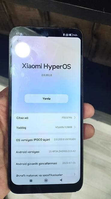 t9 tv box: Poco M6, 128 GB, rəng - Qara, Sensor — 3