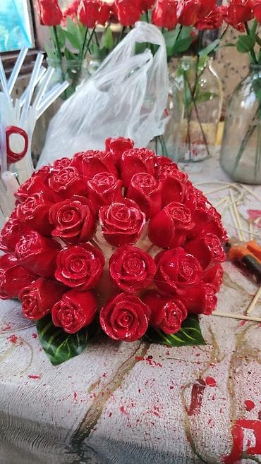 roselle: Qəbirüstü və qəbir yanı üçün dekorativ daş güllərdən hazırlanmış — 1