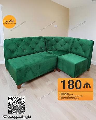 Künc divan, Açılan, Vеlur parça, Şəhərdaxili pulsuz çatdırılma