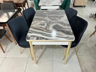 yığılıb açılan stol: Qonaq otağı üçün, Yeni, Açılan, Dördbucaq masa, 4 stul — 3
