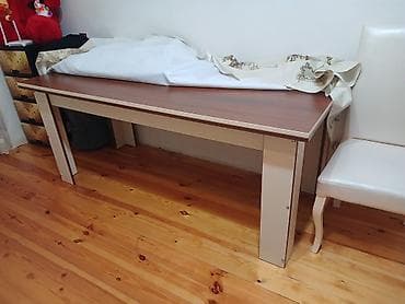 Qonaq masası, İşlənmiş, Açılmayan, Laminat, Dördbucaq masa