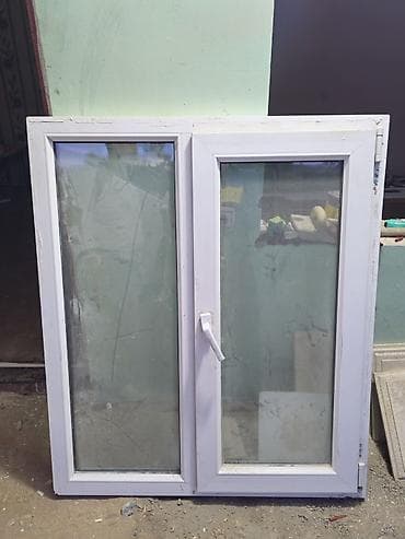 pilastik pencere: İşlənmiş İkiqat şüşə paketi Plastik pəncərə, Еni: 99 sm, Uzunluğu: 116 sm — 2