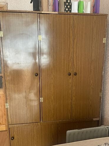 dolab hamam: 6 qapı, Qəhvəyi, Digər material, Açılan, Düz dolab — 1