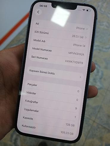 i̇pone x: IPhone 14, 128 GB, Mavi — 2