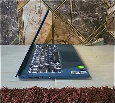 samsung mini notebook: Lenovo noutbuk – mavi gövdə, nazik çərçivəli ekran və arxa işıqlı — 3
