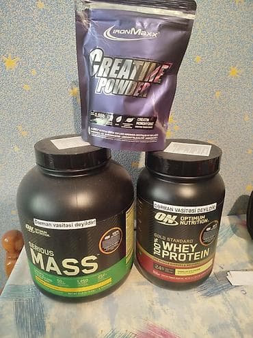 Protein, Gainer, Creatine 3 də birlikdə qiymətin yazmışam hamsı rəsmi