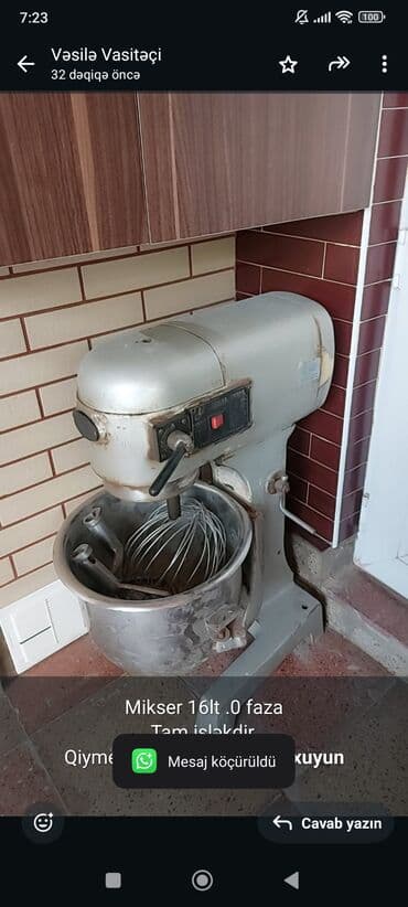 Mikser 16lt .0 faza Tam işləkdir. Qiymet 550 azn. Unvan Ramani şuşa