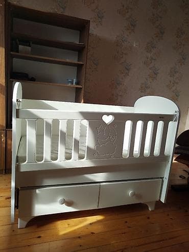 Oğlan və qız üçün, İşlənmiş, Dördbucaq, Beşik, Dəstsiz, Matras ilə, Yellənmə mexanizmsiz — 3