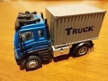 formula teker: Oyuncaq yük maşını – konteynerli mini model - Korpus: mavi-qara — 3