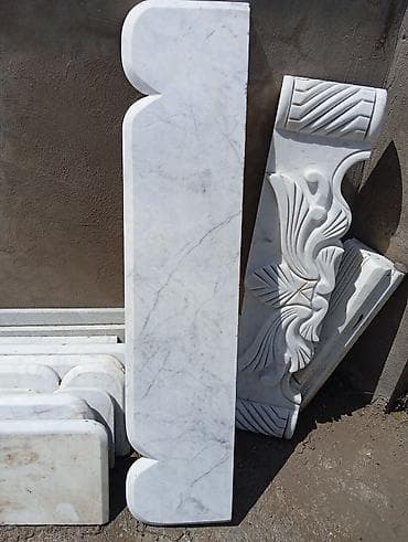 eşşək sutu: Mermer pəncərəaltılar/pilləkan oturacaqları - Material: təbii ağ — 5